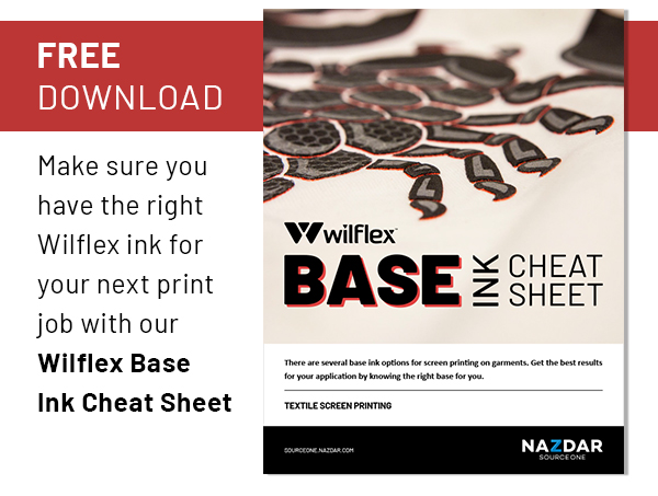 Free Download: "Wilflex Base Ink Cheat Sheet"
